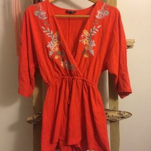New Pristine TOPSHOP red romper